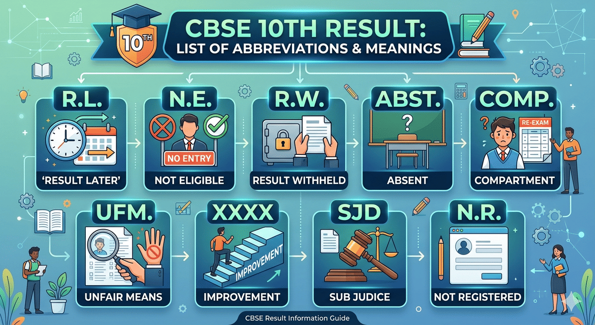 CBSE Class 10 Result 2026: List of Abbreviations
