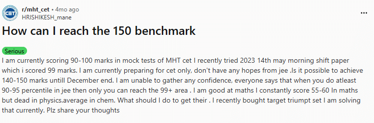 How to Attempt MHT CET 150 questions: Reddit Discussion