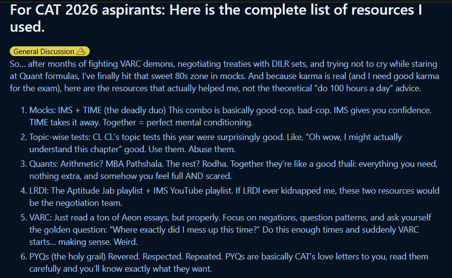 Recommended Resources for CAT 2026