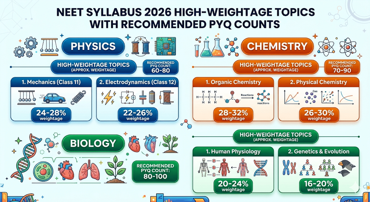 NEET Syllabus 2026: Recommended PYQ Counts