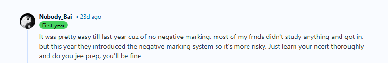 Strategy to Maximise Rank with Negative Marking