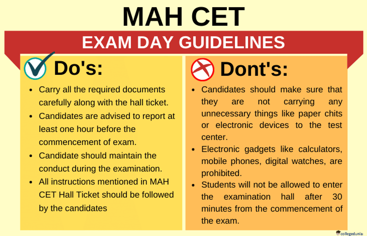 MAH CET 2026 Exam Day Guidelines