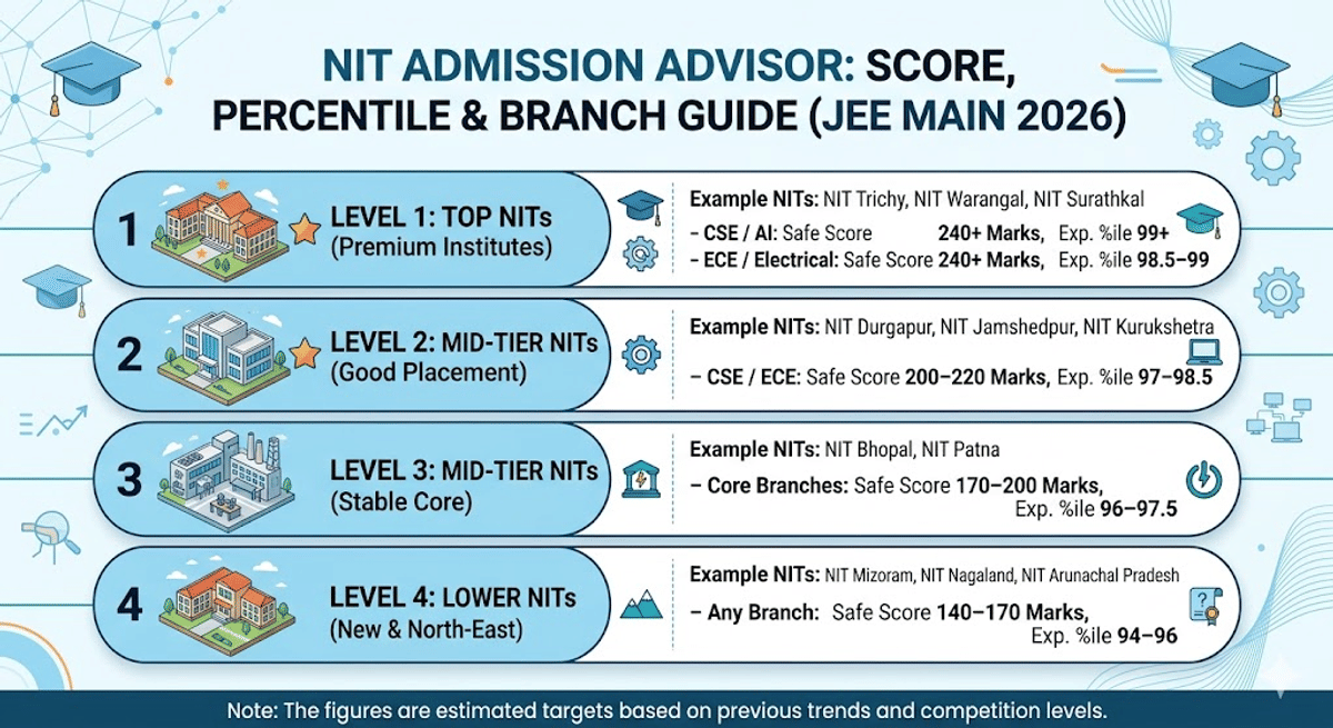 Safe Score for NITs (JEE Main 2026)