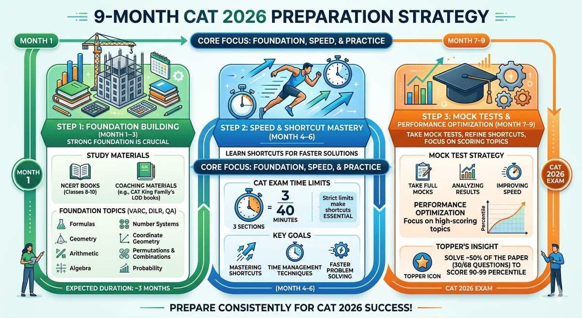 CAT 9-Month Phase-Wise Plan to Target 99 Percentile