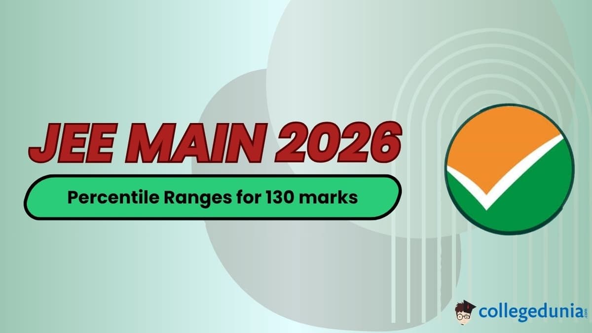 Percentile Ranges for 130 marks JEE Main 2026