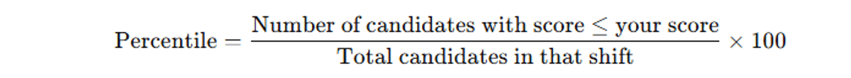 JEE Main Percentile Calculation Formula