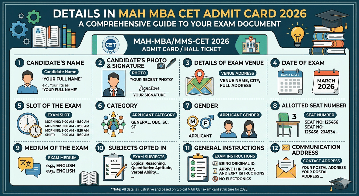 What are the Details in MAH MBA CET Admit Card 2026