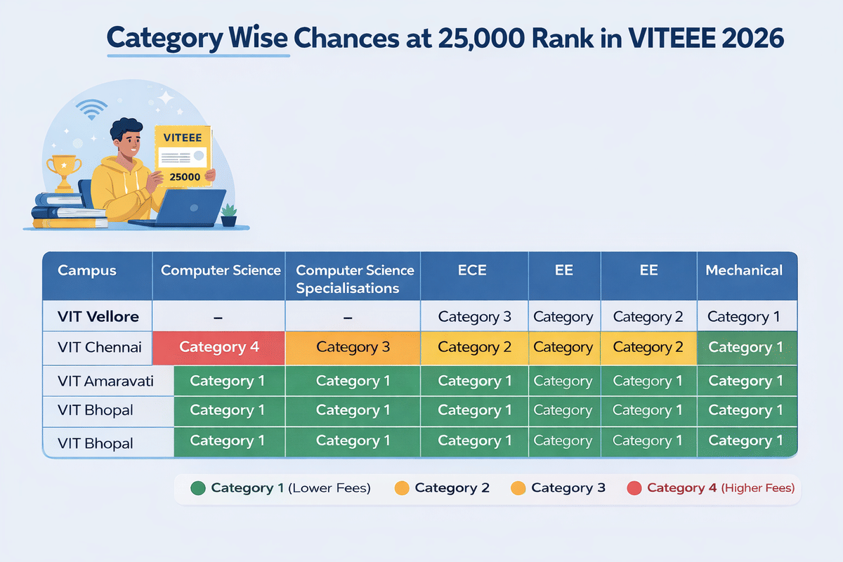 Category Wise Chances at 25000 Rank in VITEEE 2026