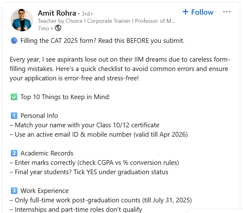 Important Instructions For CAT Registration 2026