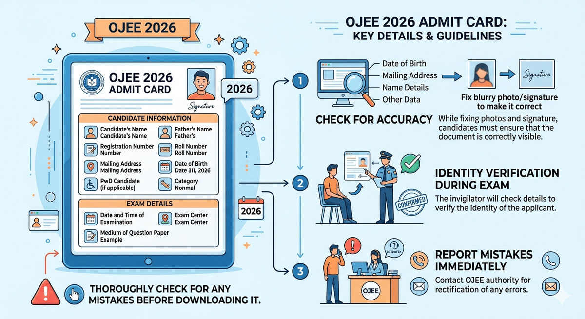 Details Mentioned on the Admit Card
