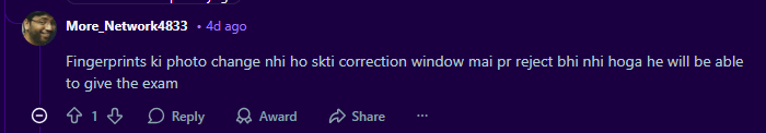 Reddit Discussion on NEET Correction Window