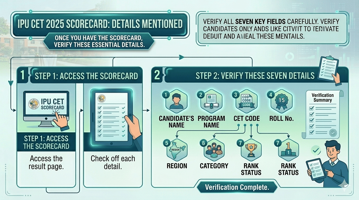 Details mentioned on the IPU CET Score card