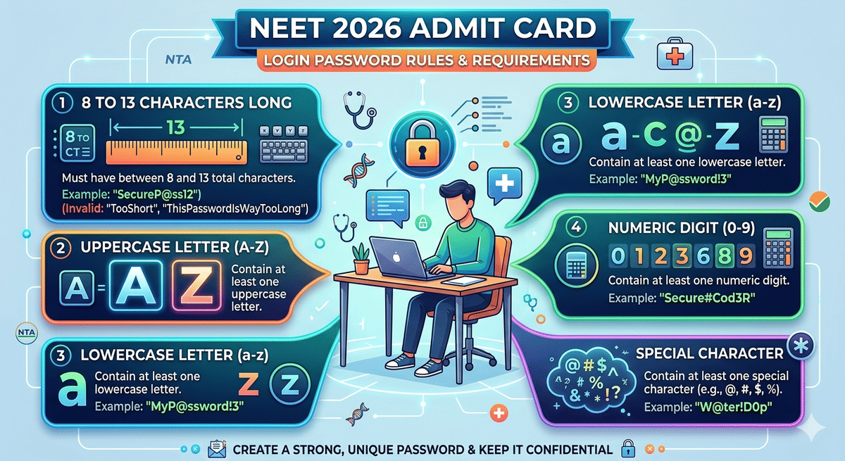 NEET 2026 Admit Card Login Password Rules