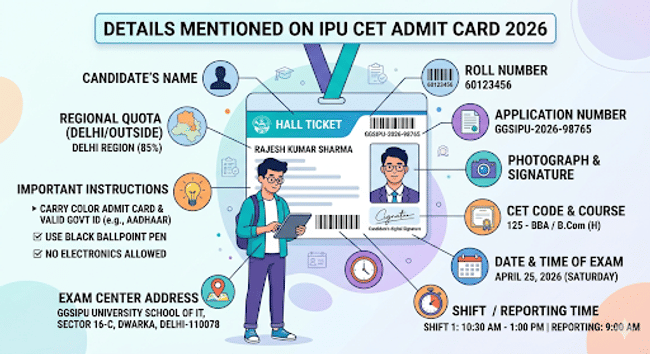 Details Mentioned on the Admit Card
