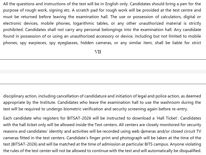 BITSAT 2026 Exam Day Guidelines