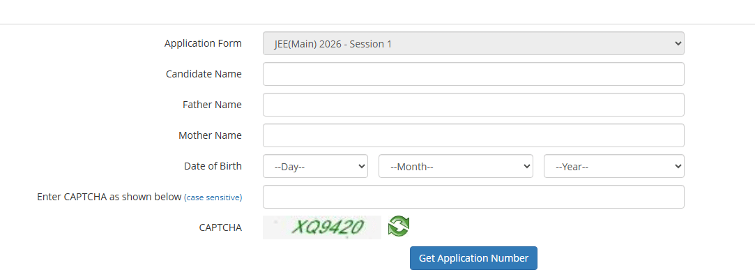 Forgot JEE Main Application Number but Remember Password