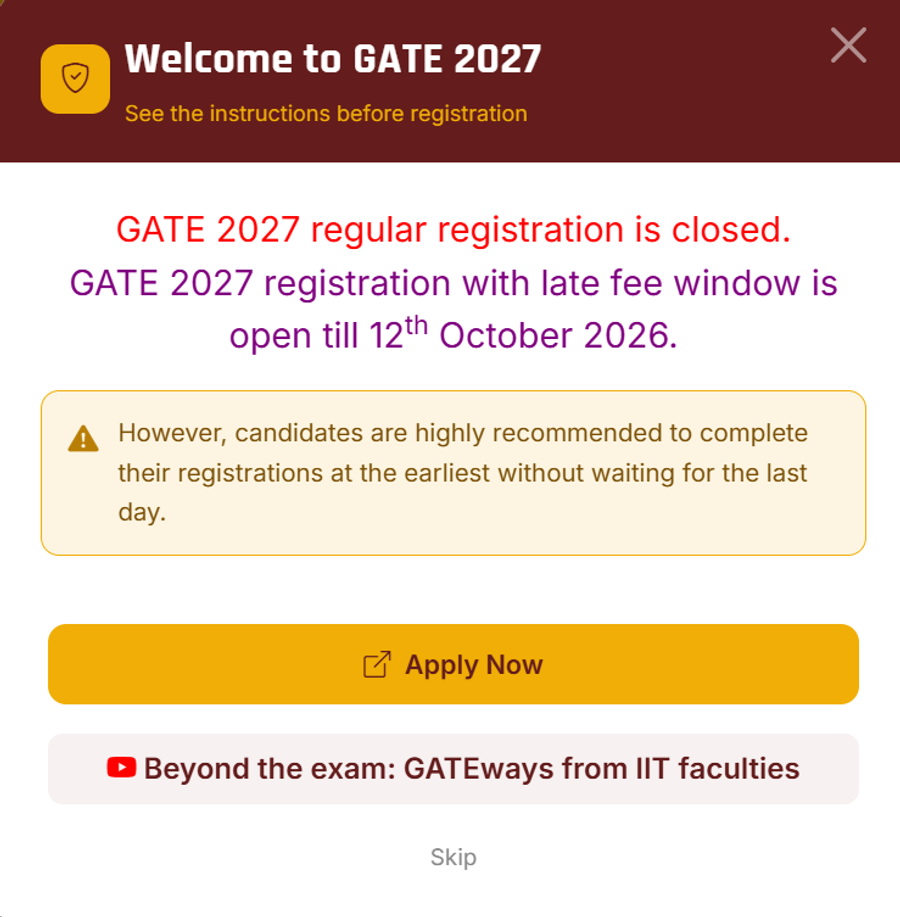 GATE Registration