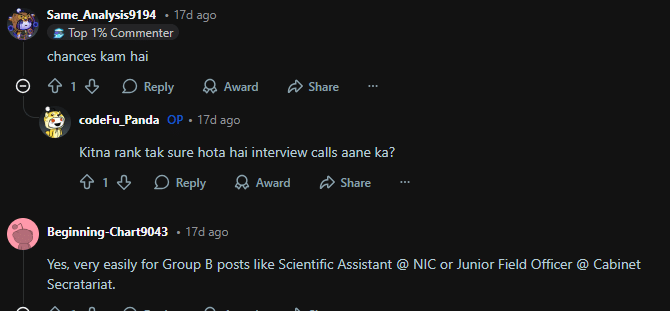 Reddit Discussion on GATE PSU CSE Cutoff 2026