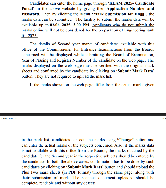 How to Submit Your Board Marks for KEAM Rank List Preparation
