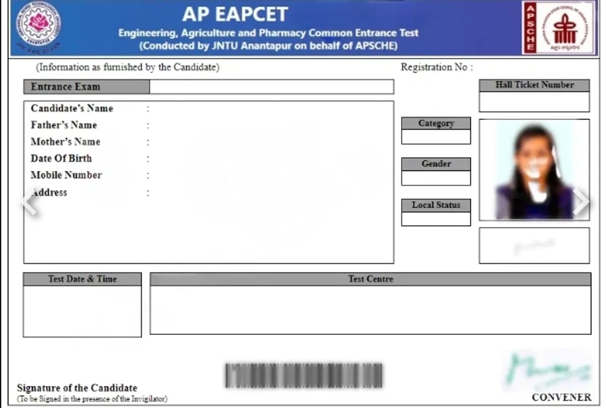 Details Mentioned on the AP EAMCET Result 2026 Rank Card