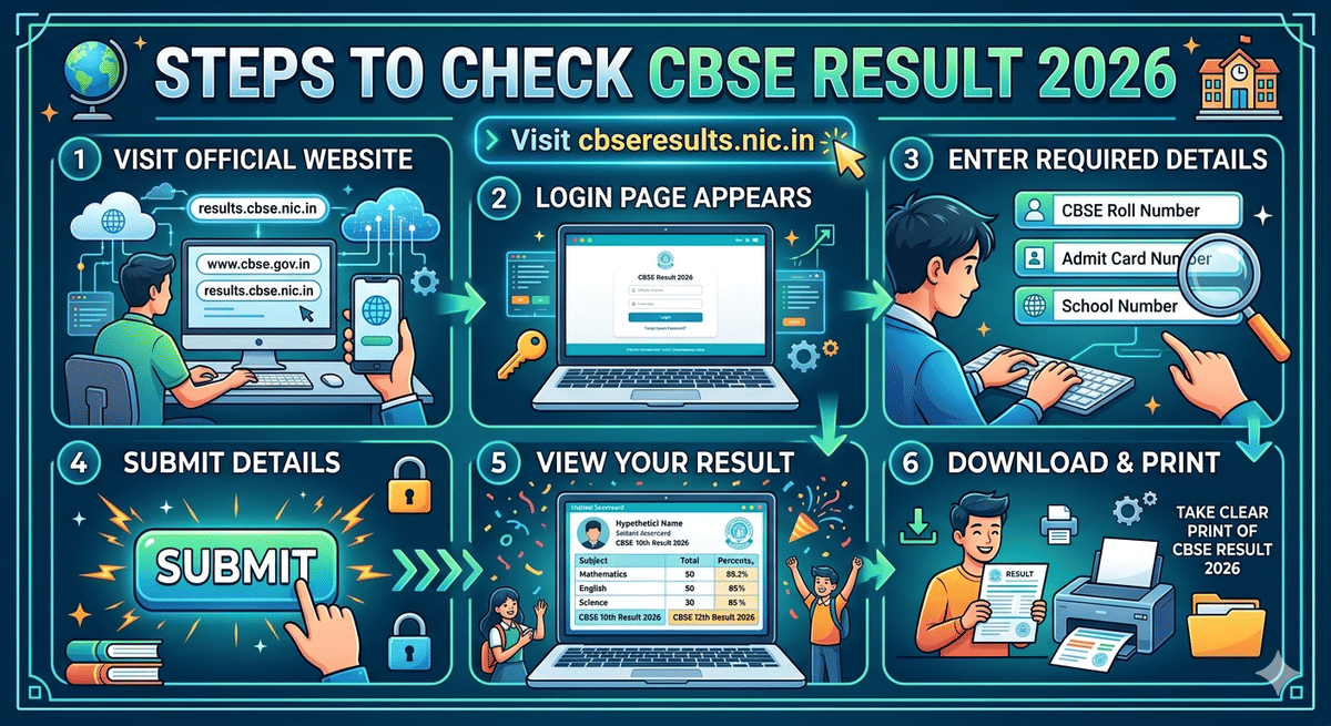 CBSE Class 10 Results 2026: Step-by-Step Process to Check Board Results at cbseresults.nic.in