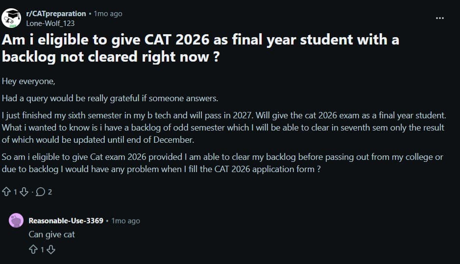 CAT 2026 Eligibility Criteria: Quora