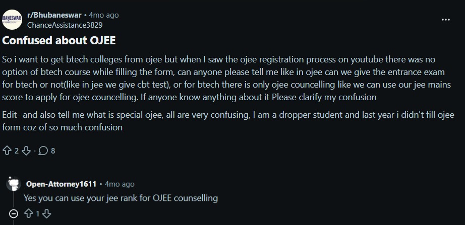 OJEE 2026 Counselling Documents Reddit Discussion