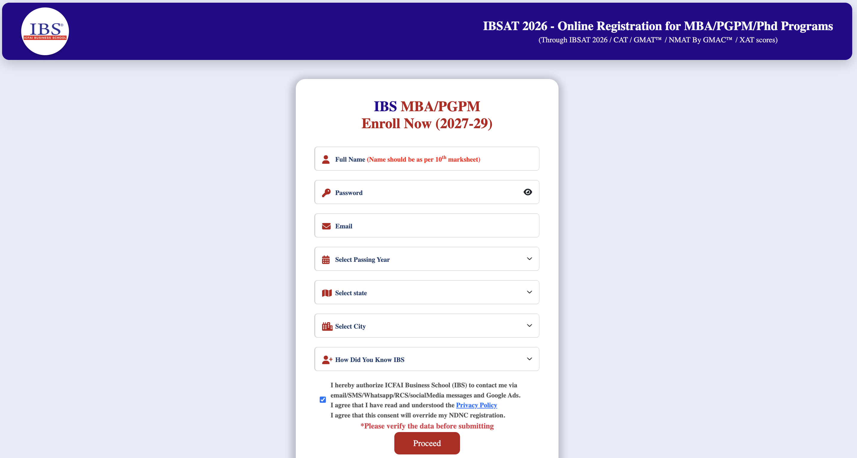 IBSAT 2026 Registration Window