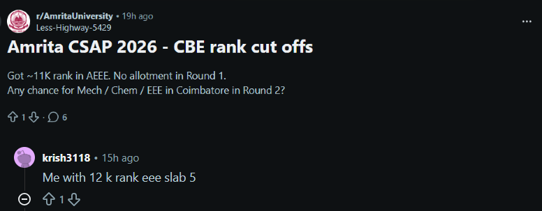 AEEE 2026 CSAP Round 2 : Reddit Section