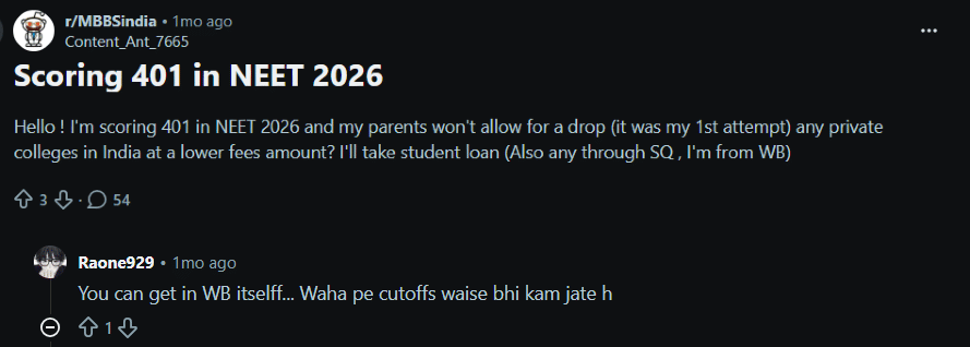 NEET UG 2026 Appeared vs Qualified Stats : Reddit Discussion