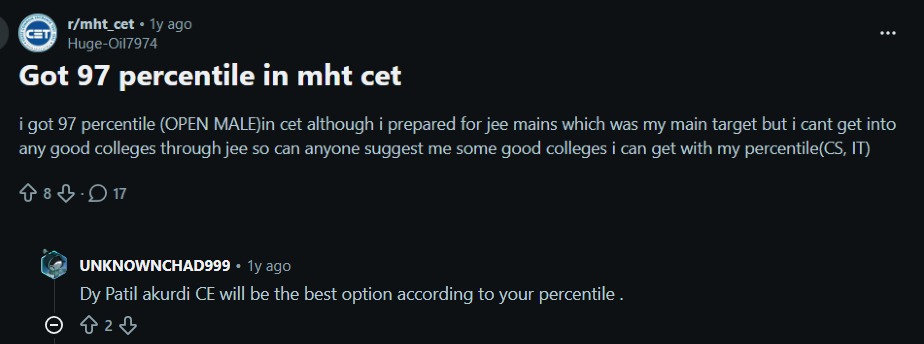 MHT CET 2026 : Reddit Discussion