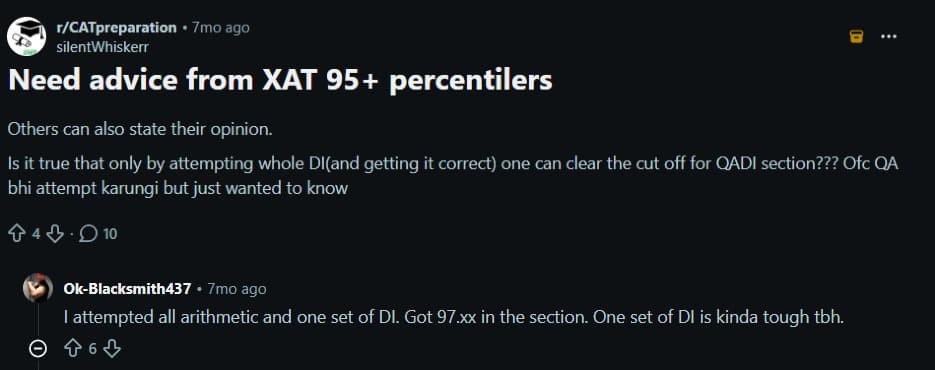 XAT 2027 95+ Percentile: Reddit Discussion