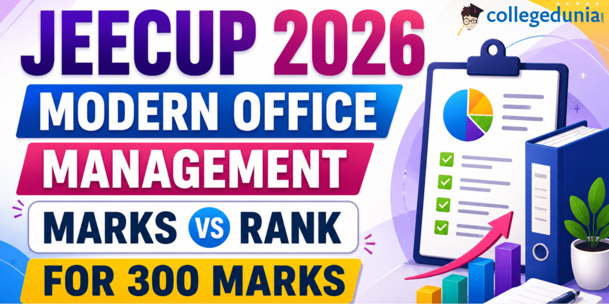 JEECUP 2026 Modern Office Management Marks vs Rank for 300 Marks