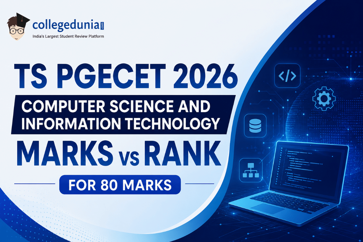 TS PGECET 2026 Computer Science and Information Technology Marks vs Rank for 80 marks