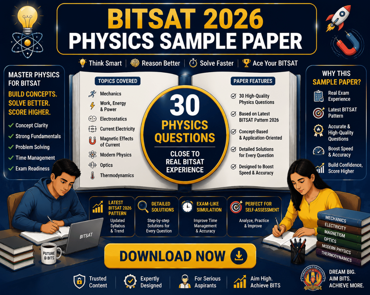 BITSAT Physics Sample Paper 2026 PDF:  Direct Link, Solutions, and Its Importance