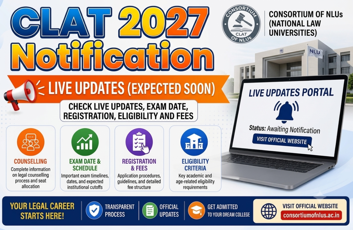 CLAT 2027 Notification Soon Check Live Updates