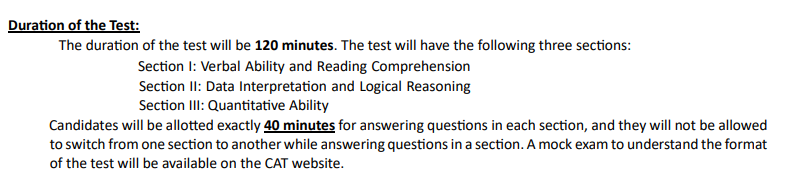 CAT 2026 Exam Pattern