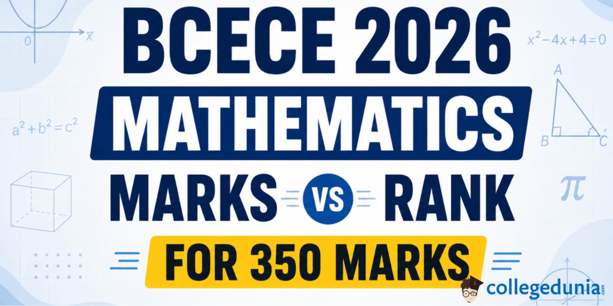 BCECE 2026 Mathematics Marks vs Rank for 350 Marks