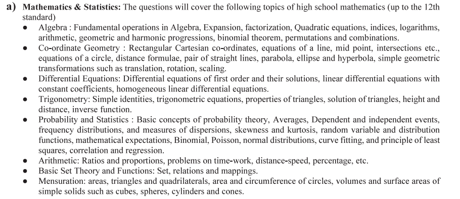 MCA CET Syllabus 2027: Mathematics & Statistics
