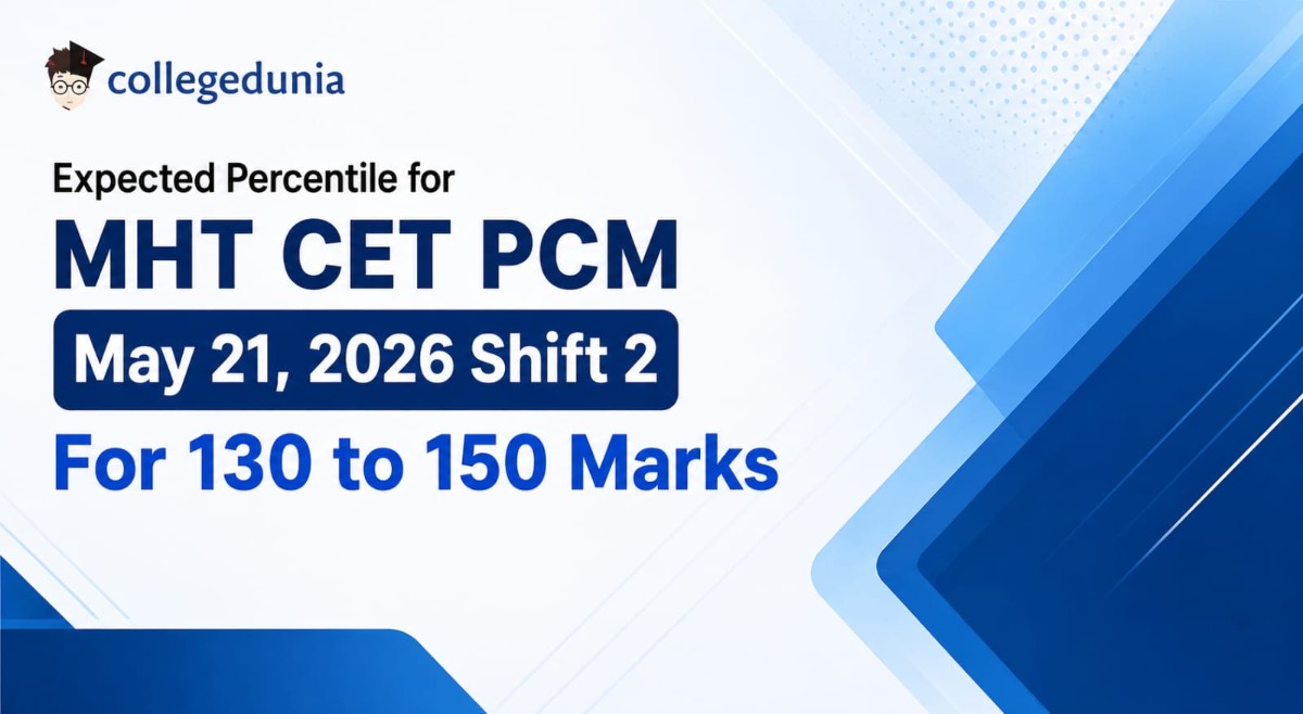 Expected Percentile for MHT CET PCM May 21 2026 Shift 2 For 130 to 150 Marks