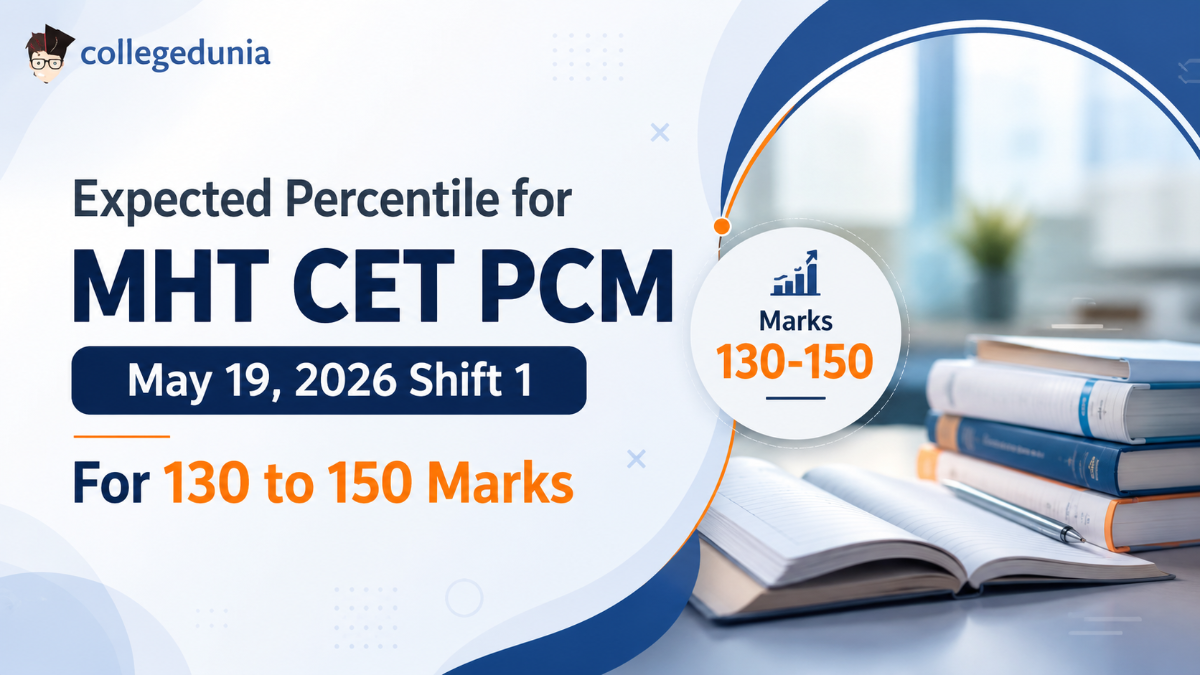 Expected Percentile for MHT CET PCM May 19 2026 Shift 1 For 130 to 150 Marks
