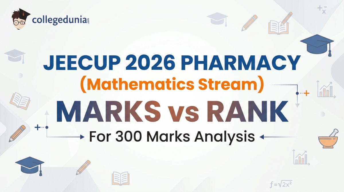 JEECUP 2026 Pharmacy (Mathematics Stream) Marks vs Rank for 300 marks