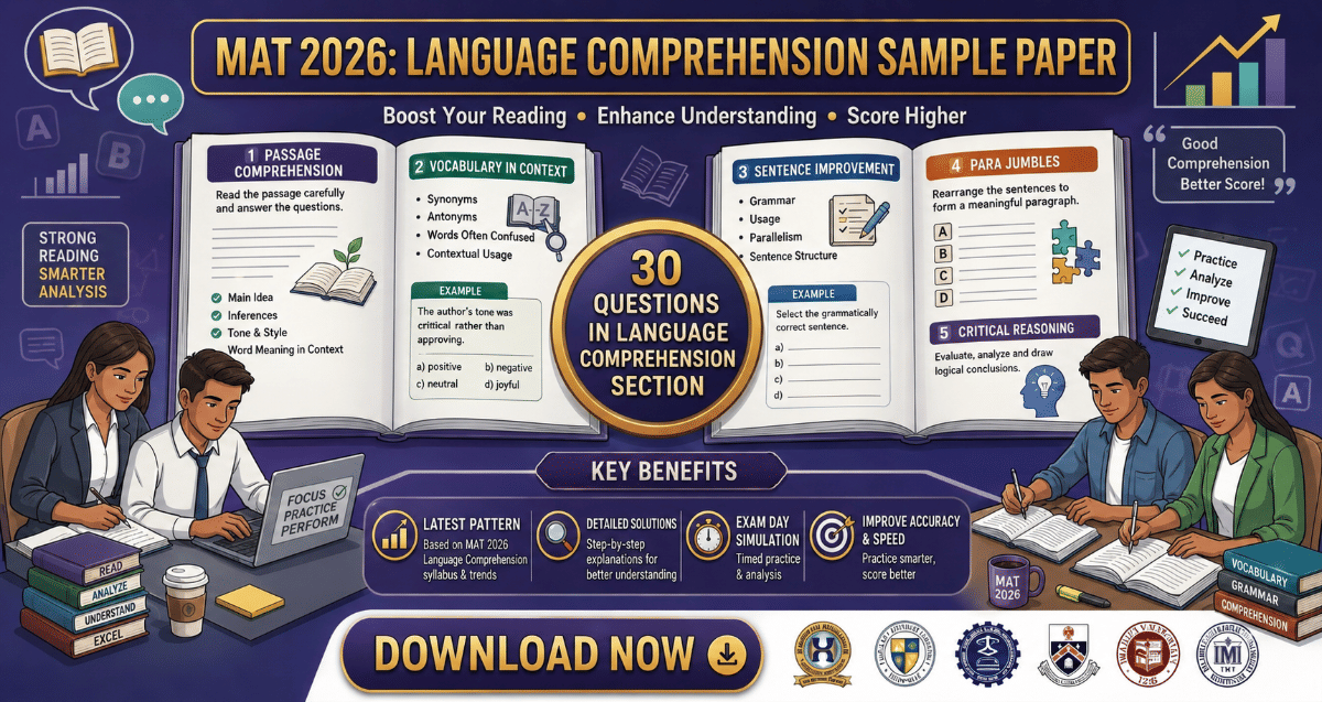 MAT Language Comprehension Sample Paper 2026 PDF: Direct Link, Solutions, and Its Importance