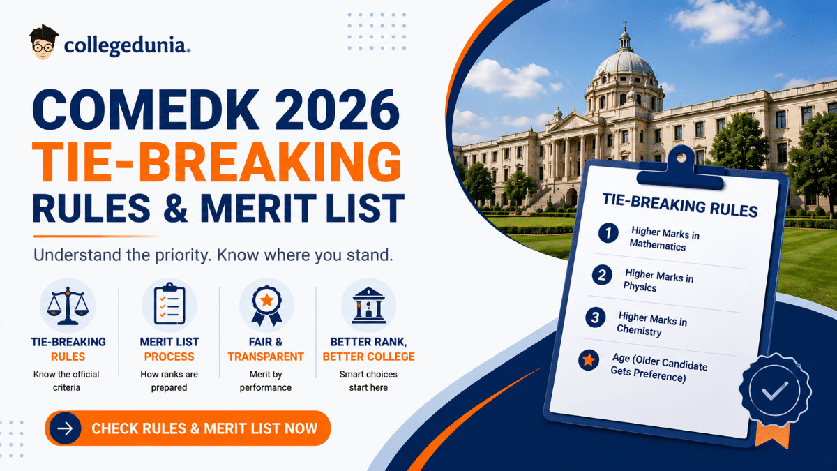 COMEDK 2026 Tie Breaking Rules and Merit List
