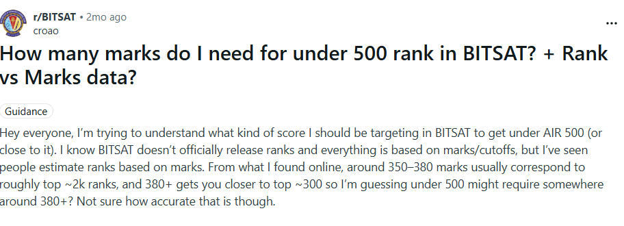 BITS Pilani: Reddit Discussion