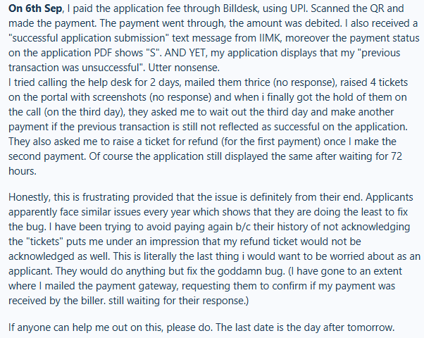 CAT 2026 Fee Payment Issue: What Candidates Are Reporting on Reddit