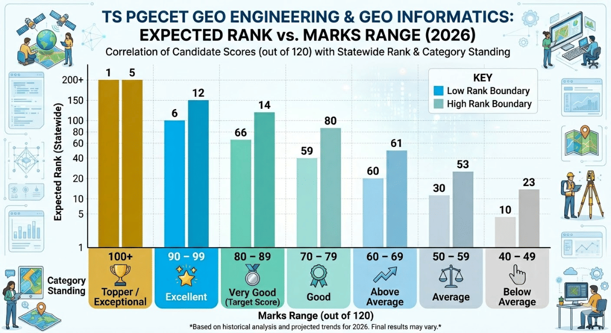 80 Marks in TS PGECET 2026 Geo Engineering and Geo Informatics: Marks vs Rank (Expected)