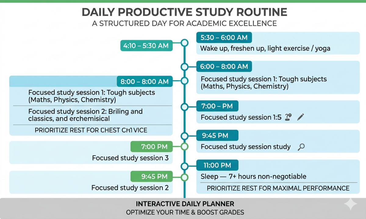 The CBSE Class 12 Topper Daily Study Schedule