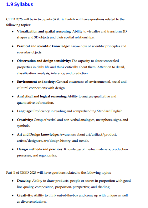 CEED Syllabus