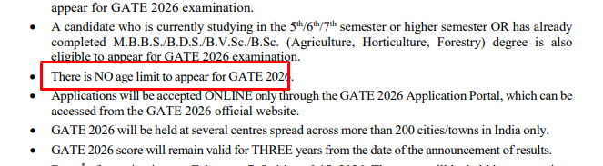 What is the Age Limit to Apply for GATE 2027?